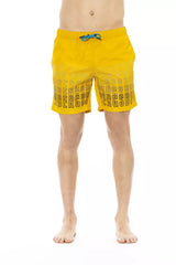 Bikkembergs Yellow Polyester Men Swim Short - Retail Flare