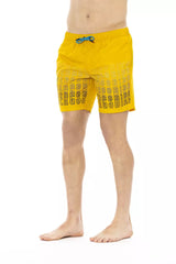 Bikkembergs Yellow Polyester Men Swim Short - Retail Flare