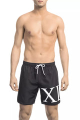 Bikkembergs Black Polyester Men Swim Short - Retail Flare