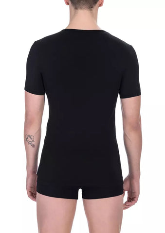 Bikkembergs Black Cotton Men's V-Neck T-Shirt - Retail Flare