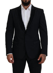 Dolce & Gabbana Elegant Black Silk-Lined Evening Blazer - Retail Flare