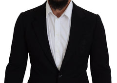 Dolce & Gabbana Elegant Single Breasted Black Wool Blazer - Retail Flare