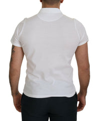 FRADI Elegant White Cotton Polo T-Shirt - Retail Flare