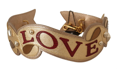 Dolce & Gabbana Elegant Gold Leather Shoulder Strap - Retail Flare