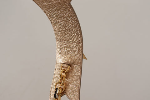 Dolce & Gabbana Elegant Gold Leather Shoulder Strap - Retail Flare