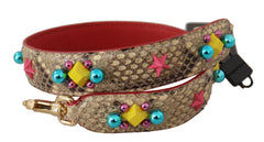 Dolce & Gabbana Exquisite Beige Python Leather Bag Strap - Retail Flare