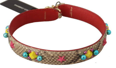 Dolce & Gabbana Exquisite Beige Python Leather Bag Strap - Retail Flare