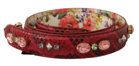 Dolce & Gabbana Elegant Red Python Leather Bag Strap - Retail Flare