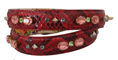 Dolce & Gabbana Elegant Red Python Leather Bag Strap - Retail Flare