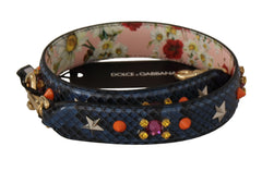 Dolce & Gabbana Elegant Blue Python Leather Bag Strap - Retail Flare