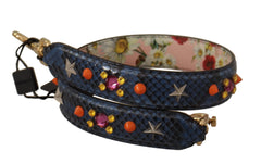 Dolce & Gabbana Elegant Blue Python Leather Bag Strap - Retail Flare