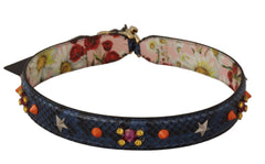 Dolce & Gabbana Elegant Blue Python Leather Bag Strap - Retail Flare