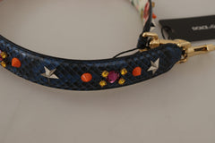 Dolce & Gabbana Elegant Blue Python Leather Bag Strap - Retail Flare