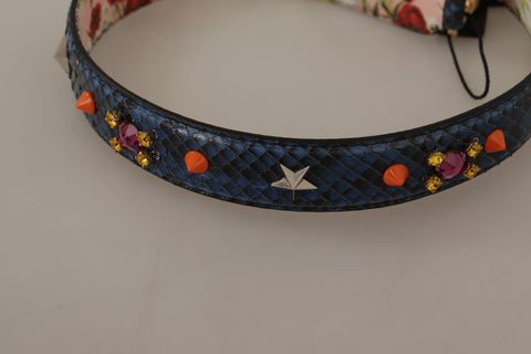 Dolce & Gabbana Elegant Blue Python Leather Bag Strap - Retail Flare