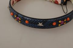 Dolce & Gabbana Elegant Blue Python Leather Bag Strap - Retail Flare