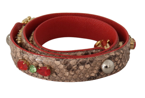 Dolce & Gabbana Chic Brown Python Leather Bag Strap - Retail Flare