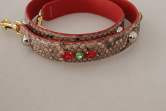 Dolce & Gabbana Chic Brown Python Leather Bag Strap - Retail Flare