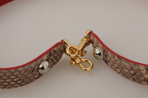 Dolce & Gabbana Chic Brown Python Leather Bag Strap - Retail Flare
