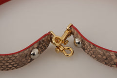 Dolce & Gabbana Chic Brown Python Leather Bag Strap - Retail Flare