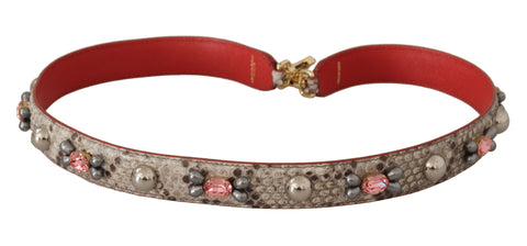 Dolce & Gabbana Opulent Python Leather Bag Strap in Beige - Retail Flare