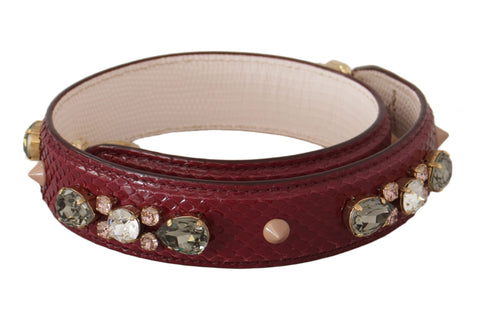 Dolce & Gabbana Elegant Python Leather Bag Strap in Bordeaux - Retail Flare