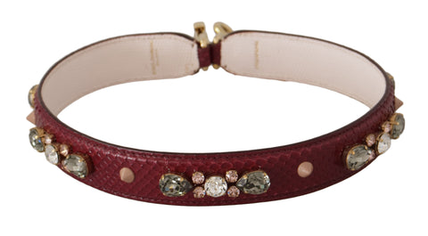 Dolce & Gabbana Elegant Python Leather Bag Strap in Bordeaux - Retail Flare