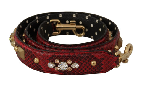 Dolce & Gabbana Red Python Leather Shoulder Bag Strap - Retail Flare