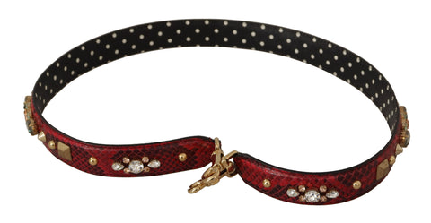 Dolce & Gabbana Red Python Leather Shoulder Bag Strap - Retail Flare