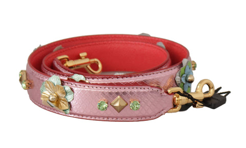 Dolce & Gabbana Elegant Metallic Pink Leather Shoulder Strap - Retail Flare