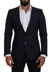 Dolce & Gabbana Elegant Blue Wool Silk Blazer Jacket - Retail Flare