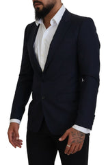 Dolce & Gabbana Elegant Blue Wool Silk Blazer Jacket - Retail Flare