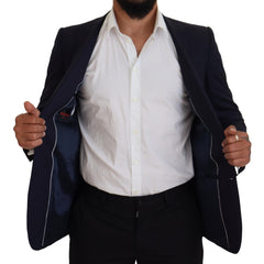 Dolce & Gabbana Elegant Blue Wool Silk Blazer Jacket - Retail Flare