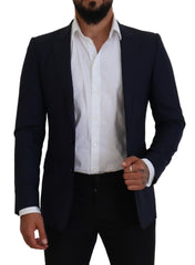 Dolce & Gabbana Elegant Blue Wool Silk Blazer Jacket - Retail Flare