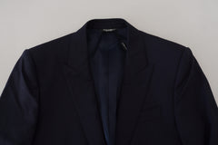 Dolce & Gabbana Elegant Blue Wool Silk Blazer Jacket - Retail Flare