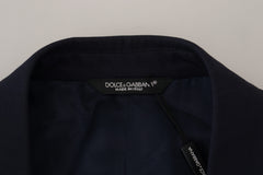Dolce & Gabbana Elegant Blue Wool Silk Blazer Jacket - Retail Flare