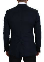 Dolce & Gabbana Elegant Cashmere-Silk Blend Blue Blazer - Retail Flare