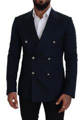 Dolce & Gabbana Elegant Cashmere-Silk Blend Blue Blazer - Retail Flare
