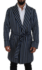 Dolce & Gabbana Elegant Striped Silk Blend Robe - Retail Flare