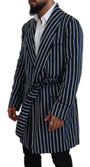 Dolce & Gabbana Elegant Striped Silk Blend Robe - Retail Flare
