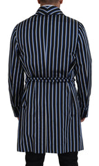 Dolce & Gabbana Elegant Striped Silk Blend Robe - Retail Flare