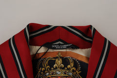 Dolce & Gabbana Elegant Red Striped Long Robe Luxury Wear - Retail Flare