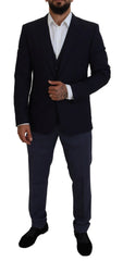 Dolce & Gabbana Elegant Navy Wool Blend Martini Blazer - Retail Flare