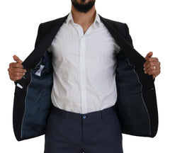 Dolce & Gabbana Elegant Dark Blue Martini Blazer - Retail Flare