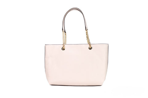 Michael Kors Jet Set Medium Powder Blush Leather Front Zip Chain Tote Bag Purse - Retail Flare