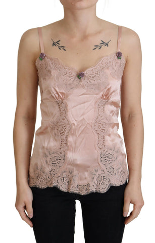 Dolce & Gabbana Elegant Pink Silk Lingerie Top - Retail Flare