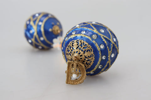 Dolce & Gabbana Elegant Dangling Crystal Christmas Ball Earrings - Retail Flare