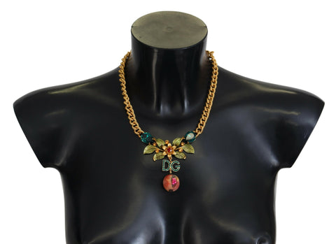 Dolce & Gabbana Elegant Gold-Tone Floral Fruit Necklace - Retail Flare