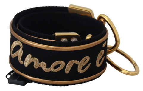 Dolce & Gabbana Elegant Gold Black Shoulder Bag Strap - Retail Flare
