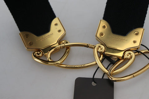 Dolce & Gabbana Elegant Gold Black Shoulder Bag Strap - Retail Flare