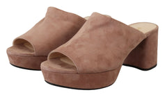 Prada Elegant Dark Rose Suede Heels - Retail Flare